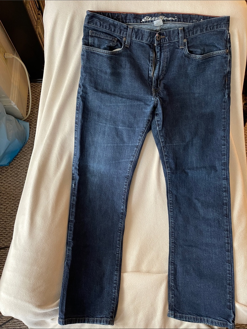Eddie Bauer Straight Leg Jeans in Dark Blue Denim